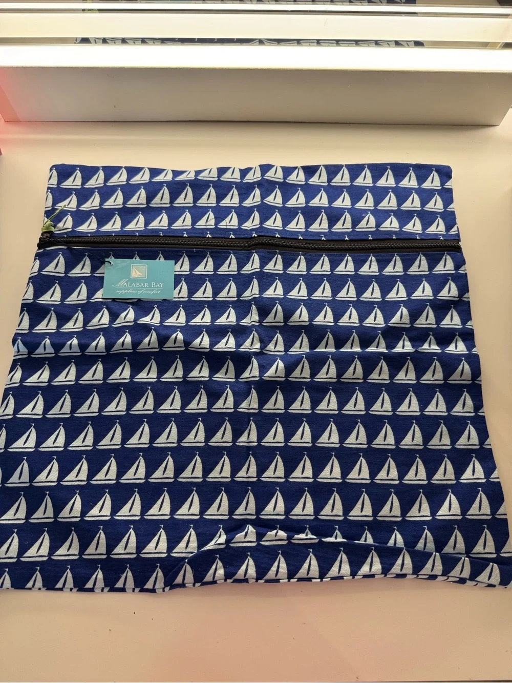 Malabar Bay Blue Sailboat Print Wet Bag